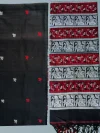 Handloom Pure Cotton Black Baluchari Saree - White & Red Buti - Image 8
