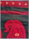 Authentic Handloom Pure Cotton Black Tant Saree - Red & Golden Buti - Image 5