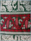 Handloom Pure Cotton Green Baluchari Saree - White & Red Buti - Image 6
