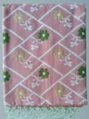 Handloom Pure Cotton Light Mauve Jamdani Saree - White, Golden & Green Buti - Image 6