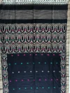 Handloom Pure Mercerised Cotton Black Tant Saree - Turquoise, Magenta, Light Golden Buti - Image 4
