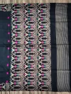 Handloom Pure Mercerised Cotton Black Tant Saree - Turquoise, Magenta, Light Golden Buti - Image 5
