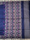 Handloom Pure Mercerised Cotton Deep Blue Tant Saree - Turquoise, Magenta, Light Golden Buti - Image 6