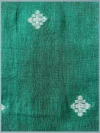 Khadi Cotton Buti Dark Turquoise Saree - White Buti - Image 4
