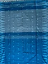 Khadi Cotton Sapphire Blue Saree - White Buti - Image 3