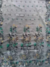 Pure Cotton Slate Gray Modern Jamdani Saree - Golden, Turquoise & White Buti - Image 3