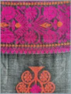 Handloom Lata Design Pure Cotton Slate Saree - Magenta & Orange Buti - Image 5