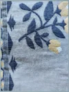 Handloom Pure Cotton Gray Jamdani Saree - Deep Blue, White & Golden Buti - Image 5