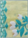 Handloom Pure Cotton Lemon Yellow Jamdani Saree - Turquoise, White & Coffee Buti - Image 5