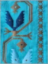 Handloom Pure Cotton Turquoise Dhakai Jamdani Saree - Coffee, Blue & White Buti - Image 5