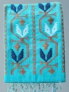 Handloom Pure Cotton Turquoise Dhakai Jamdani Saree - Coffee, Blue & White Buti - Image 6