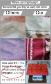 Handloom Shiny Cotton Deep Blue Saree - Orange & Magenta Buti - Image 8