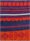 Handloom Shiny Cotton Deep Blue Saree - Orange & Magenta Buti - Image 5