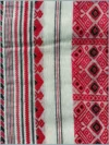Handloom Shiny Cotton White Saree - Black & Red Buti - Image 5