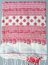 Handloom Soft Cotton White Tant Saree - Red Buti - Image 6