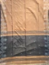 Khadi Cotton Sandy Tan Saree - White Buti - Image 3