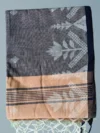 Khadi Cotton Sandy Tan Saree - White Buti - Image 5