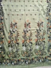 Pure Cotton Pista Modern Jamdani Saree - Golden, White & Coffee Buti - Image 3