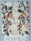 Pure Cotton Pista Modern Jamdani Saree - Golden, White & Coffee Buti - Image 5