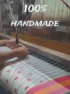 Handloom Pure Cotton Black Baluchari Saree - White & Red Buti - Image 3